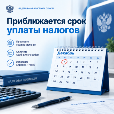 1 декабря 2026 года - последний день, чтобы заплатить налоги